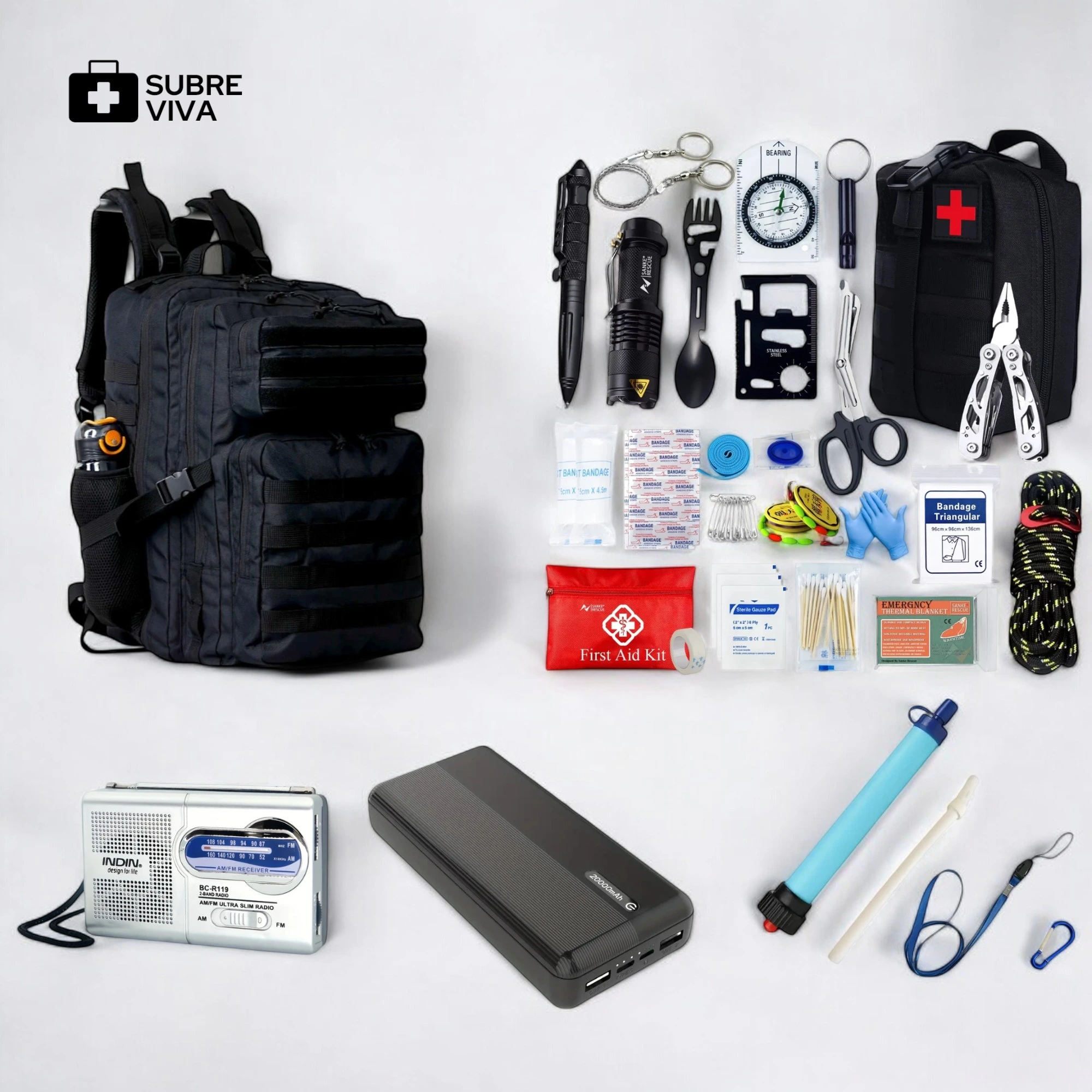 Kit SUBREVIVA 72H – Mochila Completa de Emergência
