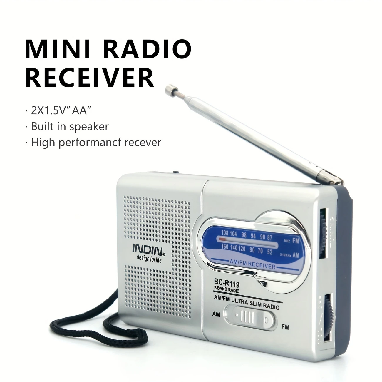 Mini Rádio Portátil AM/FM - Imagem 3
